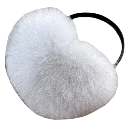 Winter Women Warm Real Fox Fur Earmuffs Girl's Earlap Ultra Large Ladies Plush Earmuff Luxury Ladies Fox Fur Earmuffs