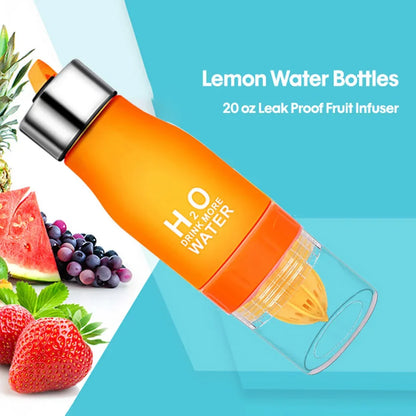 Fruit Infuser Water Bottle - Leak Proof Travel Sports Bottle with H2O Lemon Infusion