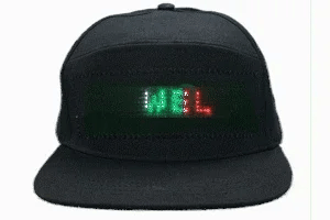 Led Luminous Advertising Hat DIY Custom Words Pixel Lighting Rechargeable Bluetooth APP Control Scrolling Message Flexible Cap