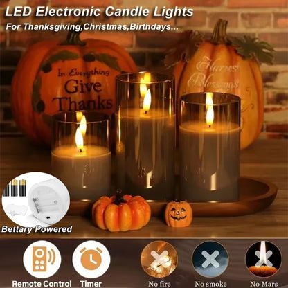 Flameless Candle Set with Remote Timer for Weddings and Parties