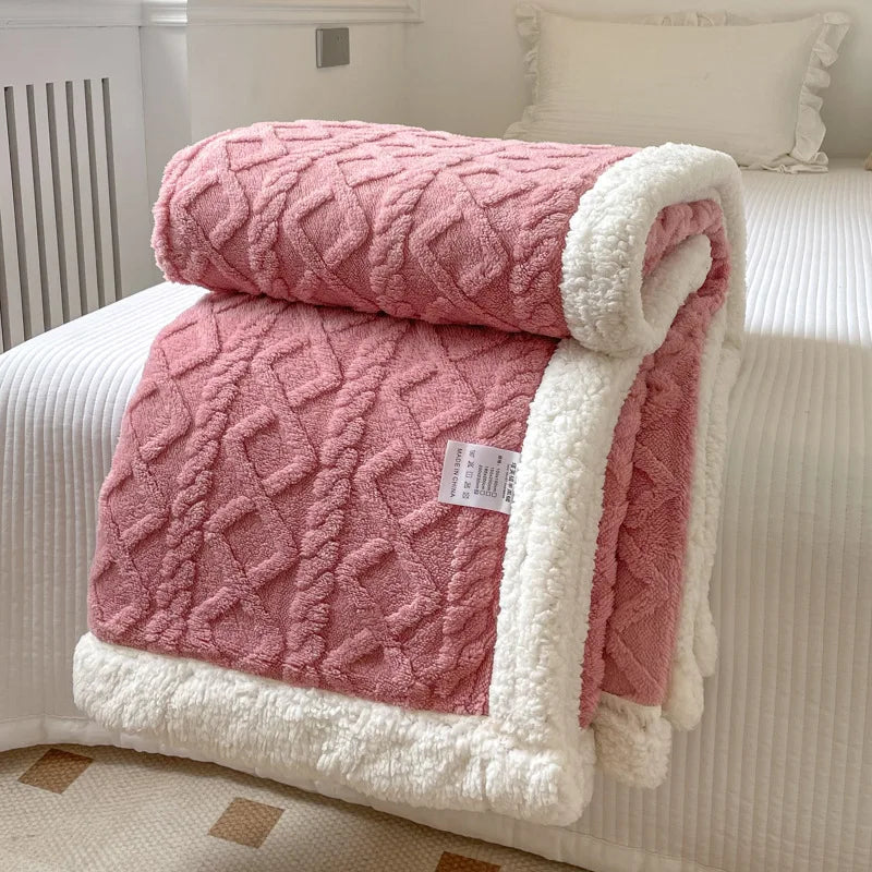 Ultra Blanket With Double Layer Milk Velvet And Lambswool Warmth