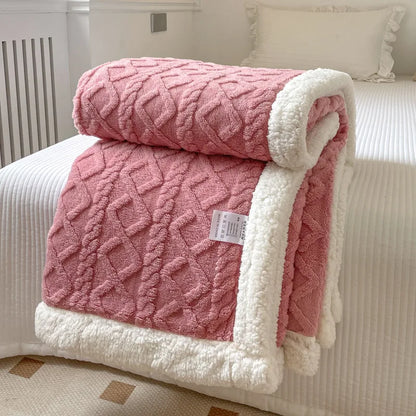 Ultra Blanket With Double Layer Milk Velvet And Lambswool Warmth