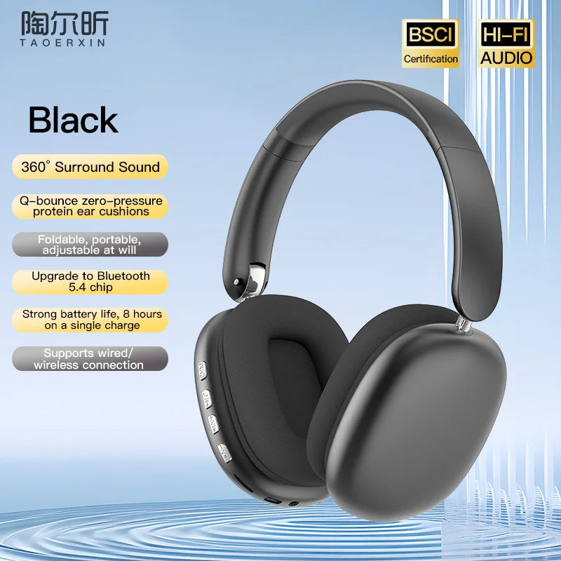 Bluetooth over-ear headphones with active noise cancellation