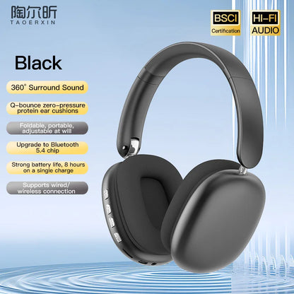 Bluetooth over-ear headphones with active noise cancellation
