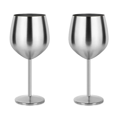 500ml Stainless Steel Wine Glass Goblet Sets Durable Metal Cup for Red Wine Champagne Bar Party Kitchen Goblets Drinking Utensils