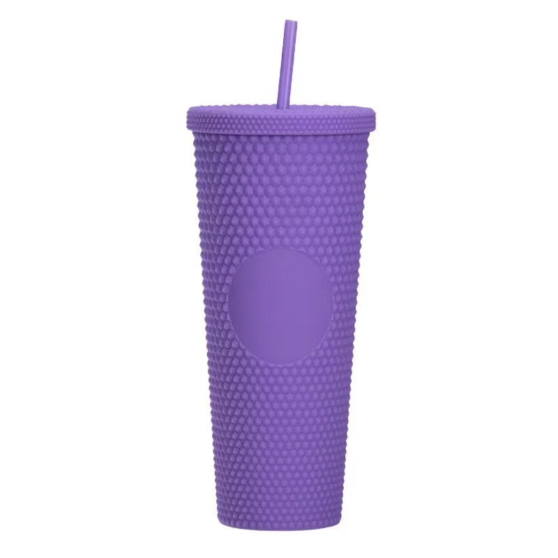 2026 Luxury Diamond Cold Cup Tumbler with Straw | Double Wall Iced Coffee Cup | Starbucks-Style Reusable Cup