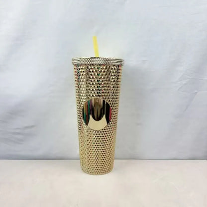 2026 Luxury Diamond Cold Cup Tumbler with Straw | Double Wall Iced Coffee Cup | Starbucks-Style Reusable Cup
