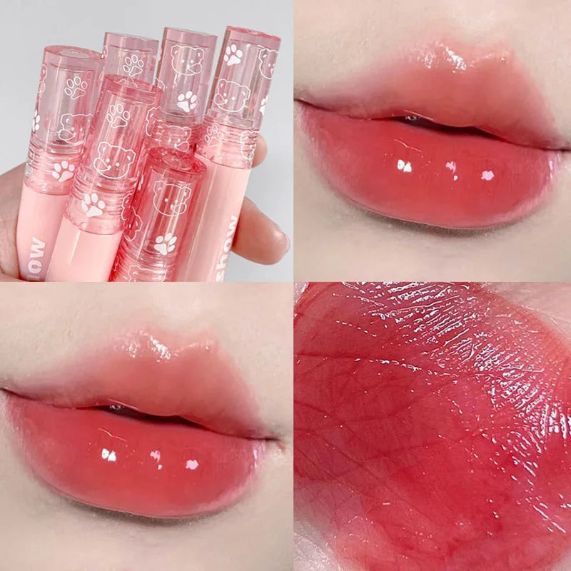 Hydrating Lip Gloss Long Lasting Translucent Red Brown Tint