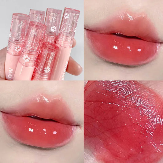 Hydrating Lip Gloss Long Lasting Translucent Red Brown Tint