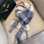 100% Wool Women Scarf Autumn Winter Vintage Preppy Style Plaid Wrap Scarve Pashmina Mujer Femme Foulard Bufanda Shawl Unisex Men