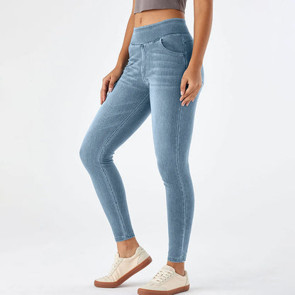 Slim Jeans High Waist Pull-On Denim with Stretchy Fit for Women