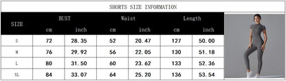 Yoga Set Women's Jumpsuits One-Piece Suit Zipper Short Sleeve Gym Push Up Workout Clothes Fitness Bodysuit Sportswear Tracksuit