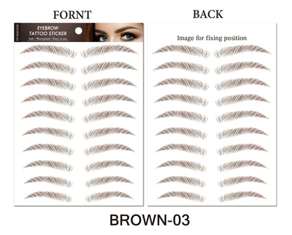 Women’s 6D Eyebrow Tattoos Stickers Waterproof Hair-Like Brow Grooming Shaping