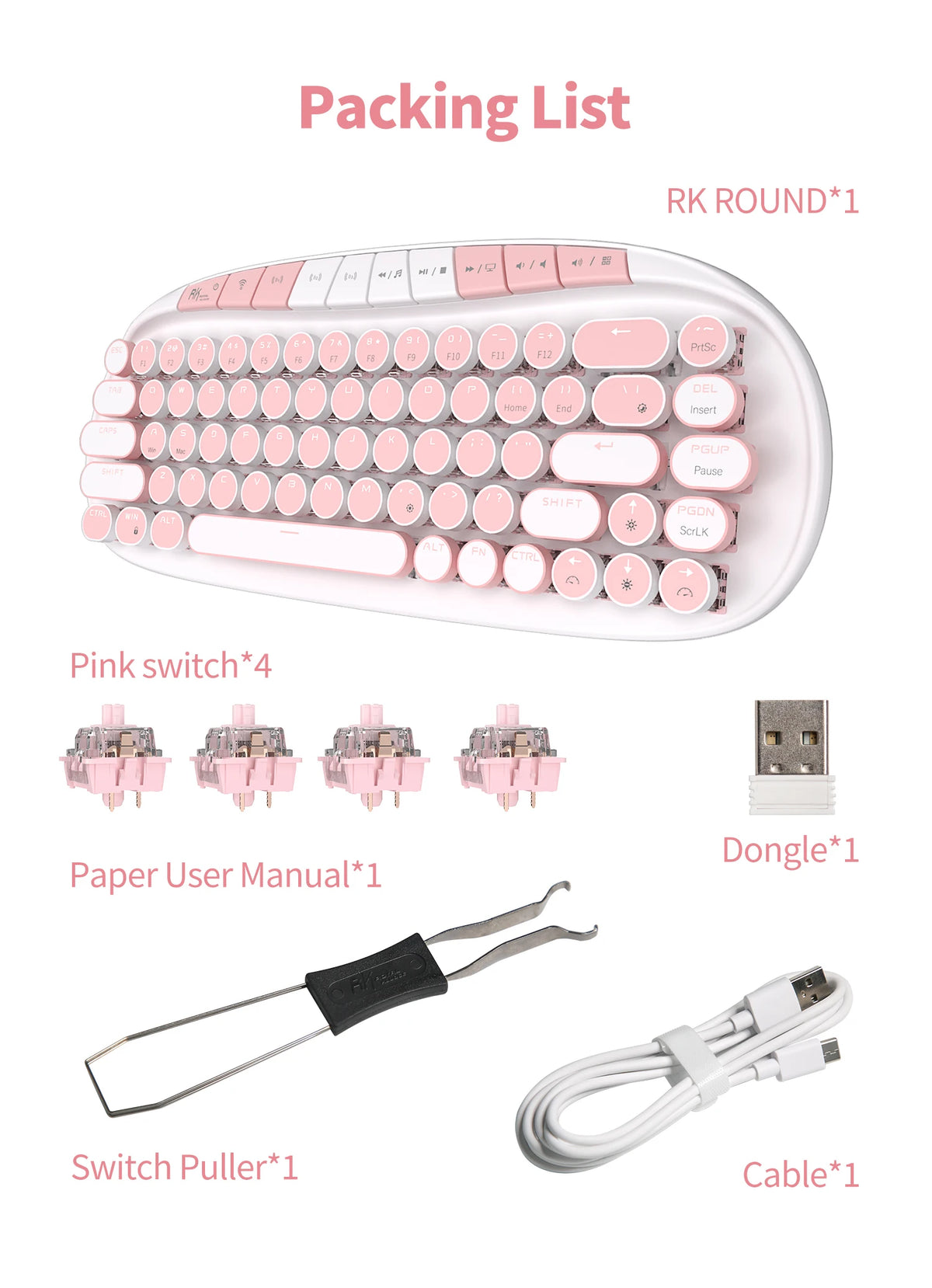 Wireless mechanical keyboard with RGB backlighting