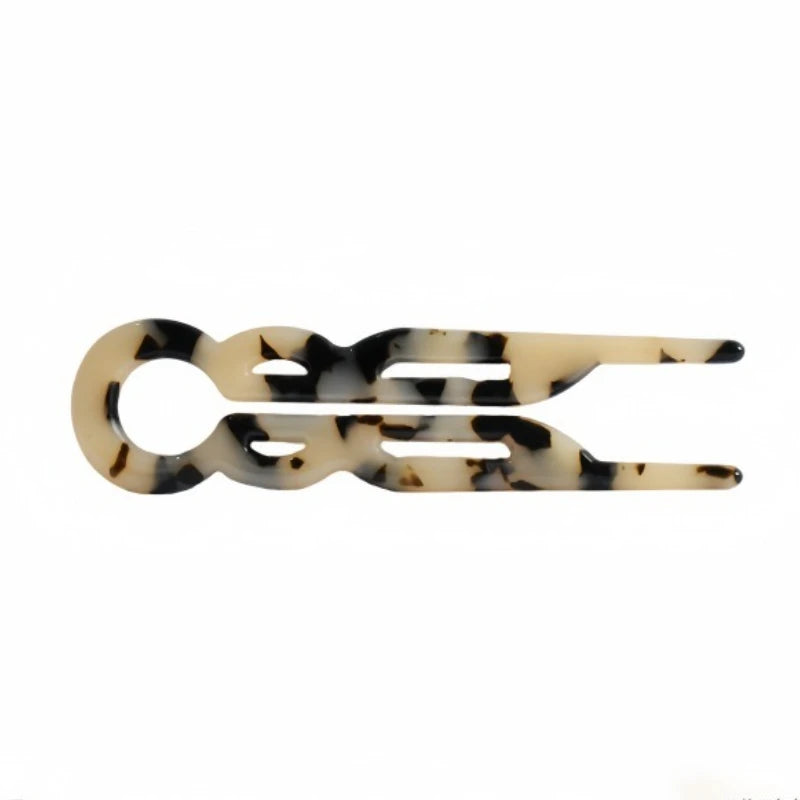 Hairpin U-shape hair pin for secure updos with geometric hollow cutouts
