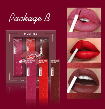 3 PCS Matte Ink Liquid Lipstick Long Lasting Velvet Nude Lip Gloss Non-stick Cup Waterproof Lips Tint Waterproof Make Up