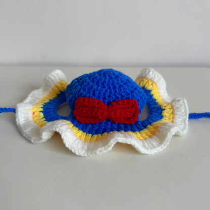 Soft Hat Hand-Crocheted with Elastic Fit for Cats Photo Prop