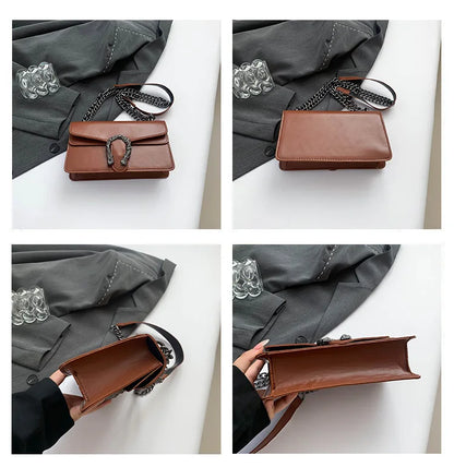 Square Crossbody Bag with Chain Strap for Women Durable Lightweight