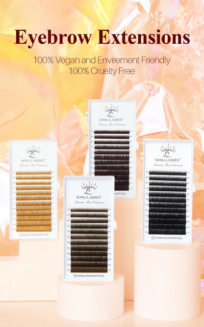 Brow Lashes I Eyebrow Extensions 12 Lines Per Piece Material Various Colors Soft and Resemble to Human Hairs