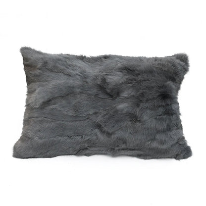 Natural Fur Patchwork Cushion Cover for Sofa, Genuine Rabbit Fur Cushion Cover, Home Decoration