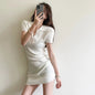 Breathable Knit Dress Short Sleeve Summer Everyday Wear Lightweight