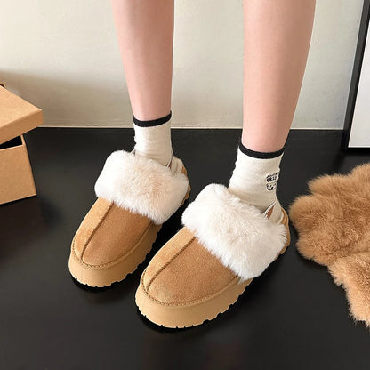 Non-Slip Suede Slippers for Women with Insulated Lining and Durable Outsole for Indoor and Outdoor Use