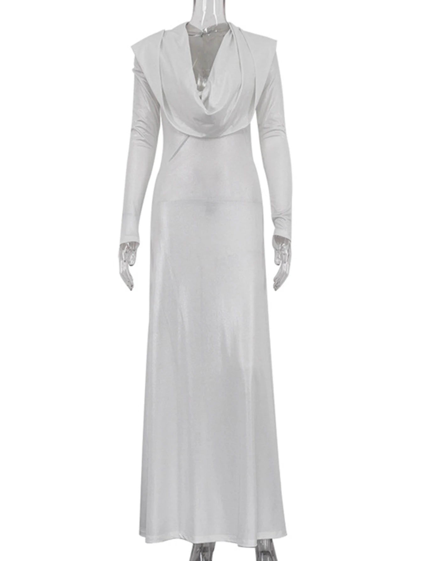 Classic Dress White Maxi Knit Silhouette for Sculpting Evening Wear