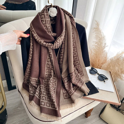 Sun-Protective Hijab Scarf with Golden Thread Accents for Styling