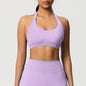Women’s Seamless Halter Backless Push-Up Sports Bra Cotton-Poly For Gym Running
