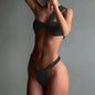 Women's One-Shoulder Bikini Set with High-Waist Bottom and Knotted Detail