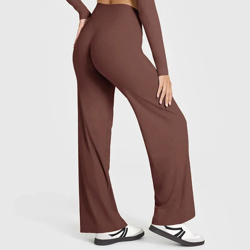 Yoga Pants Mid Rise Straight Leg Fit Second Skin Feel