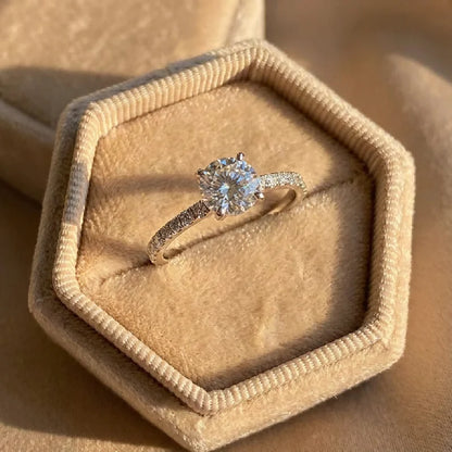 Radiant Ring with Zircon Accent in Sterling Silver for Everyday Wear