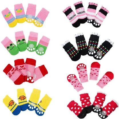 Pet Cat Dog Anti Slip Wool Socks For Cats And Dogs Floor Paw Protectors
