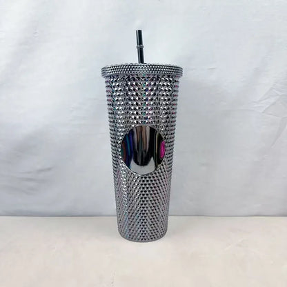 2026 Luxury Diamond Cold Cup Tumbler with Straw | Double Wall Iced Coffee Cup | Starbucks-Style Reusable Cup
