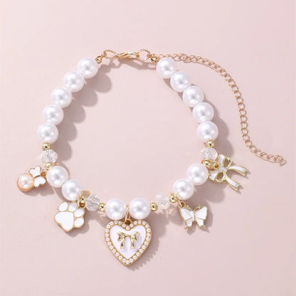 Imitation Pearl Cute Dog Necklace Pet Collar Accessories Jewelry Neck Chain For Small Dogs Large Dog Cats necklace