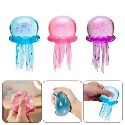 NeeDoh Jellyfish and Cube Plastic Squish Toy For Stress Relief and Sensory Play