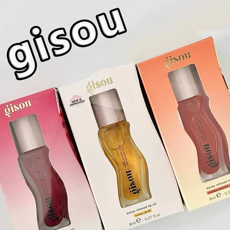 Hydrating Lip Oil with Cherry Honey Strawberry Gloss Delivers Moisture