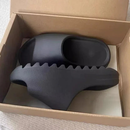 Men's thick-sole platform slides with cushioned footbed