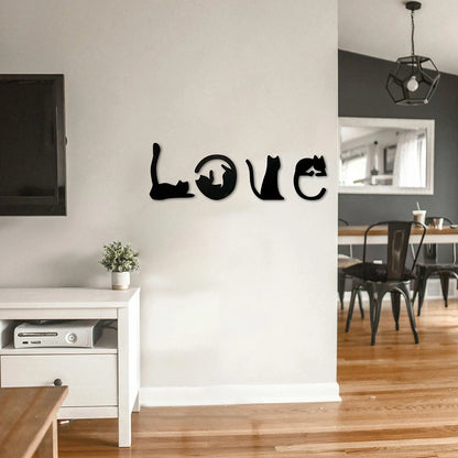 Handmade Resin Cat Wall Art with Matte Black Finish for Living Room