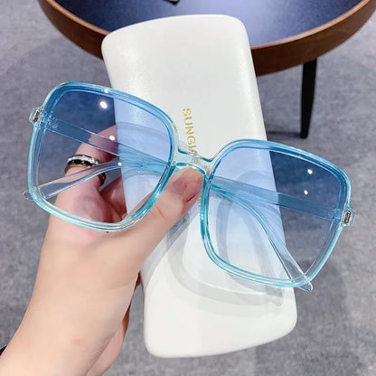 Oversized Sunglasses with Mirrored Gradient UV400 Lenses for Women