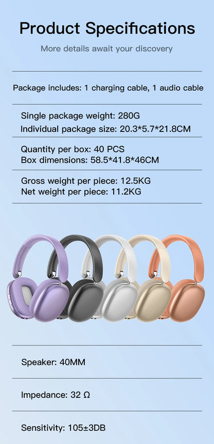 Bluetooth over-ear headphones with active noise cancellation