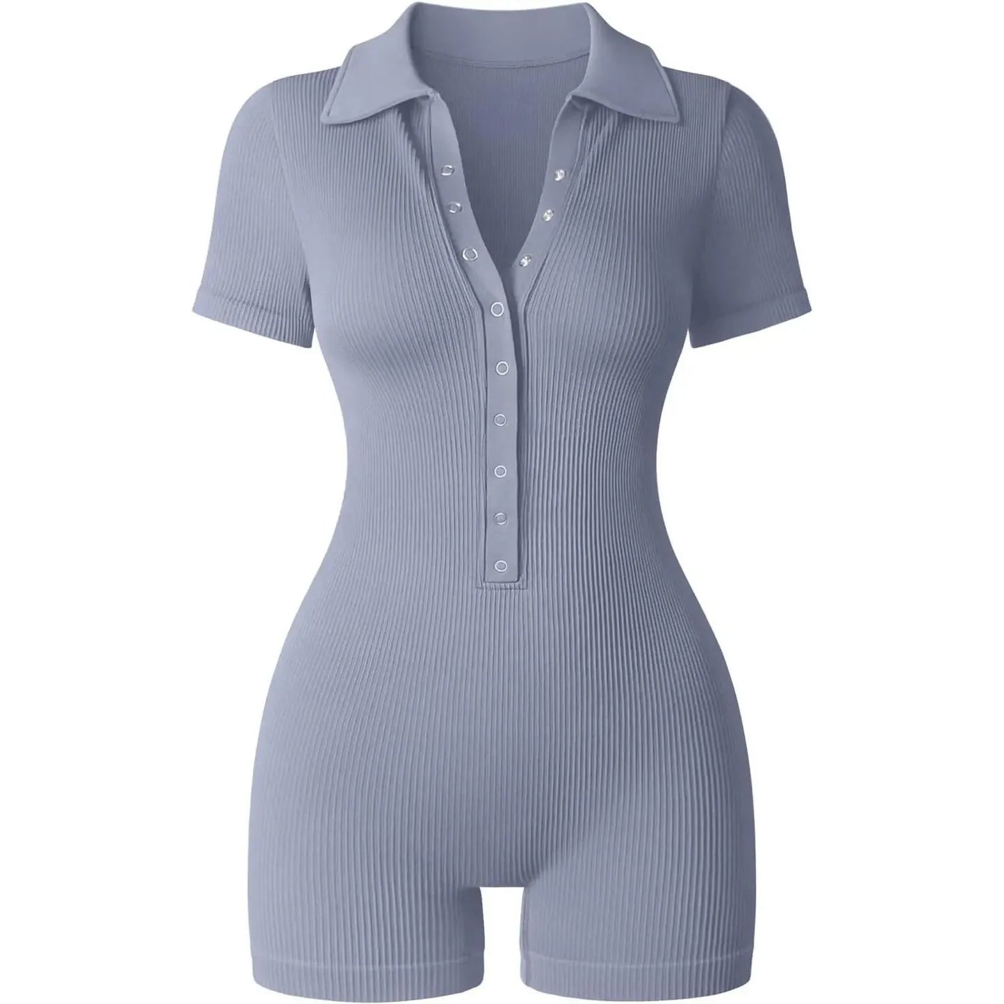 Breathable Collared Jumpsuit with Cinched Waist