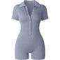 Breathable Collared Jumpsuit with Cinched Waist
