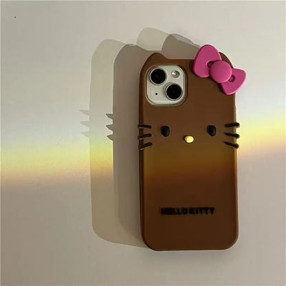 Playful Phone Case with Cat Silhouette Design and Soft Grip
