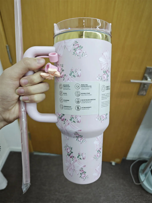 2025 Real Pictures Tumblers With Handle Car Mugs Insulated Tumbler With Lids Straw Stainless Steel Coffee Tumbler Termos Cups