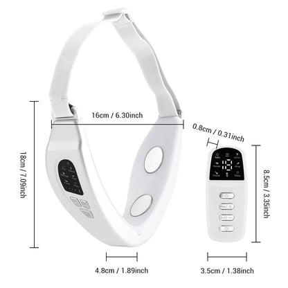 Jawline facial massager with EMS pulse vibration and heat