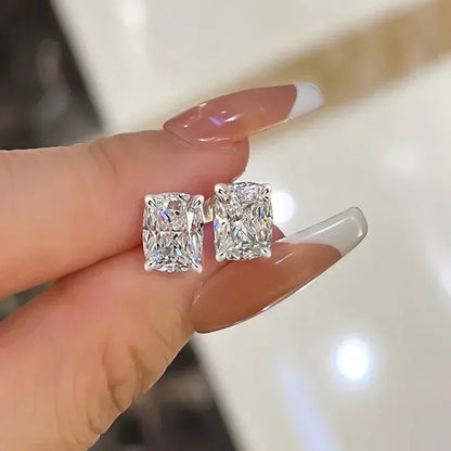 Classic Zircon Stud Earrings for Women in Sterling Silver Everyday