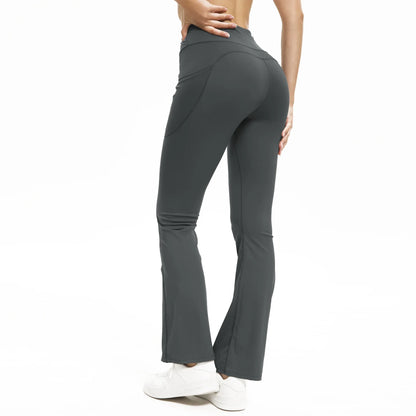 Three-Piece Knit Leggings Set With Elastic Waist Pockets For Women