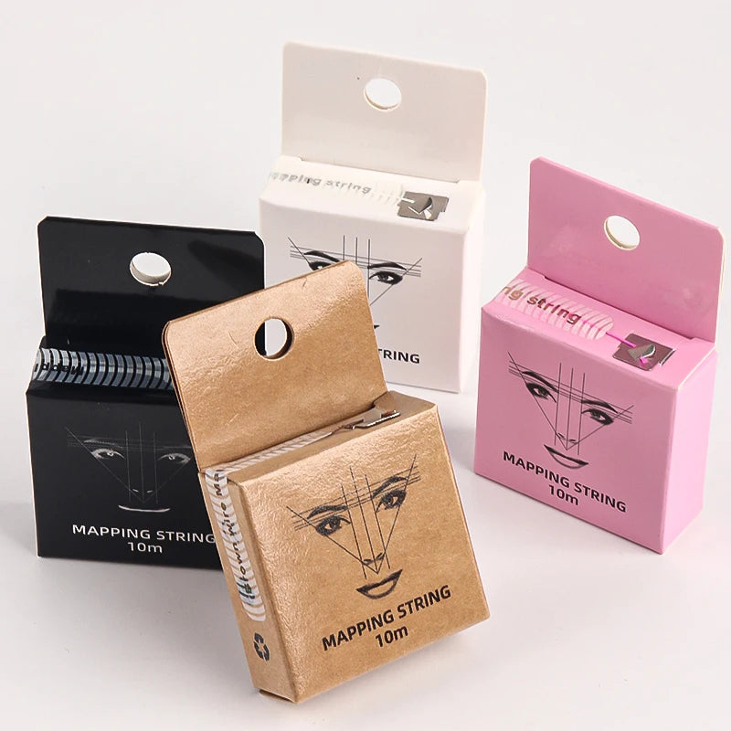 Women’s Eyebrow Tattoo Thread Marker with Cotton Ruler for Mapping Lines