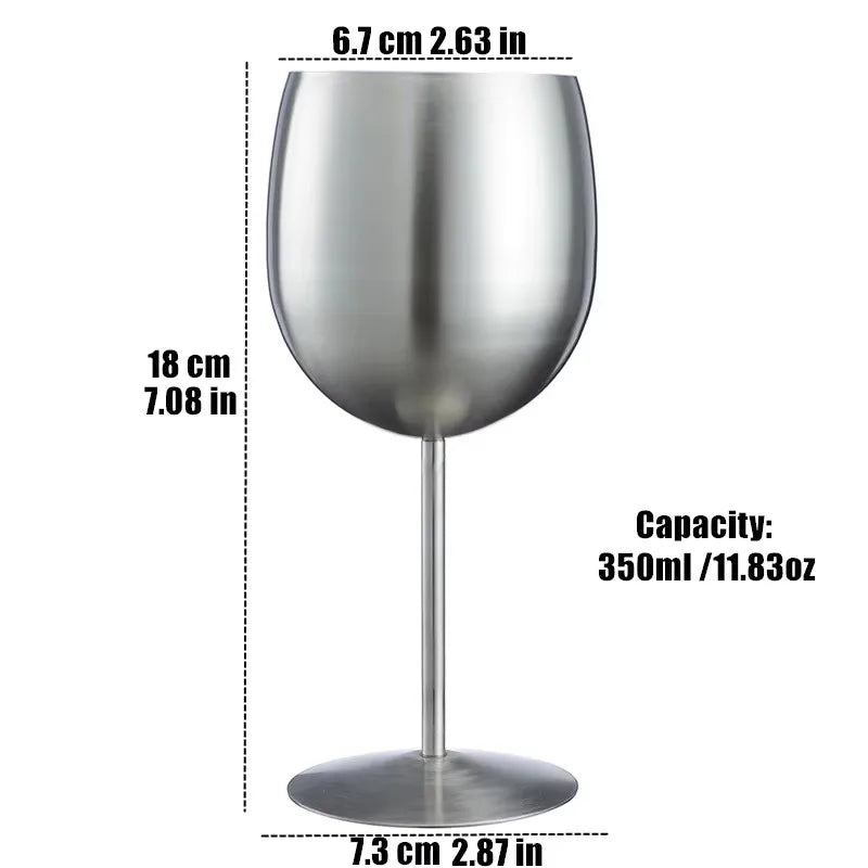 Stainless Steel Wine Glases Matte Polished Vodka Cup Juice Liquor Champagne Goblet 350ml Tumbler Party Wedding Mini Drinkware
